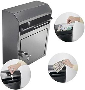 Caja de Depósito de Seguridad POCHAR de Metal Negro Extra Grande <span class=keywords><strong>para</strong></span> Montaje en Pared, con Cerradura, 12' x 4.25' x 14.75', Capacidad de 5-30 kg, <span class=keywords><strong>para</strong></span> Llaves y Rentas - Product Image 5