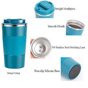 Reusable Leakproof 380ml 510ml Double Wall Vacuum Insulated Stainless Steel Travel Coffee Mug Tumbler <b>Cup</b> with Silicone Sleeve - Product Image 5