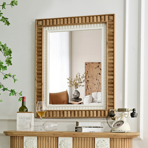 Large Rectangle <b>Wooden</b> <b>Frame</b> Hanging Wall <b>Mirror</b> Custom Home Decoration with Rustic Eco-friendly Design Everyday Use - Product Image 2