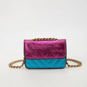 2026 Popular Ladies Girls Crossbody PU Leather Mirco Wallet Brand Luxury Colorful Letter Long Chains <strong>Small</strong> <strong>Purses</strong> - Product Image 2