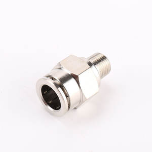 Raccords rapides série PC en cuivre nickelé, écrous de blocage, traversants, 6 8 10 12 14 16 mm, raccords pour tuyaux d'air - Product Image 2