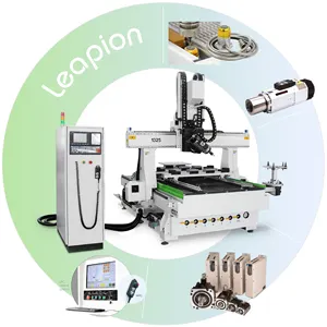 Leapion-enrutador de madera cnc 1325 de bajo nivel de ruido, tecnología de diamante, 4 ejes, enrutador de madera cnc con rotación