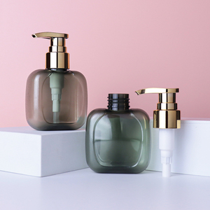 100ml bouteille de pompe dorée pour le lavage du visage bouteille de pompe de lotion de luxe verte en plastique carrée pour les soins de la peau - Product Image 4