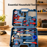Ensemble d'outils à main professionnels de 29 pièces, kit d'outils de réparation générale pour la maison, avec boîte à outils en plastique portable pour le bricolage à domicile