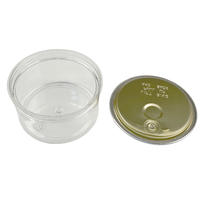 Bocaux en plastique transparent PET de qualité alimentaire, 30 ml, 100 ml, 120 ml, pour thon, avec joint d'étanchéité, vides