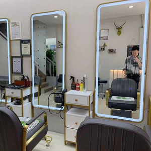 Miroir de <span class=keywords><strong>maquillage</strong></span> LED moderne, miroir de salon pleine longueur avec cadre doré pour salon de <span class=keywords><strong>coiffure</strong></span> <span class=keywords><strong>et</strong></span> usage domestique - Product Image 5