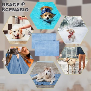 Serviettes pour chiens en gros pour sécher les animaux de compagnie, 4 couleurs, absorbantes, 100 % coton, 2 tailles, kit de bain pour chiens, personnalisable - Product Image 5