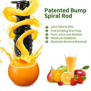 Exprimidor Lento LUFVEBUT en Oferta para Naranja/Zanahoria/Mango/Cítricos/Manzana/Uva, Exprimidor Lento Autolimpiante para Hierba de Trigo - Product Image 3