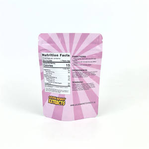 Quantité minimale de commande 500 sacs en mylar personnalisés en feuille d'aluminium avec zip-lock avec pochette holographique pour biscuits. - Product Image 3