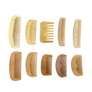 Set di Pettini in Legno Naturale Ovale Promozionale con Custodia Portatile, Pettine a Denti Larghi per Massaggio e Cura dei Capelli, Uso Domestico - Product Image 1