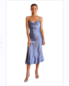 Robes de soirée de mariage tendance à bas prix pour femmes, 13 couleurs, <span class=keywords><strong>robe</strong></span> <span class=keywords><strong>longue</strong></span> en satin sexy avec fente - Product Image 1