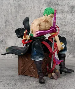 Vendita calda Anime figura uno pezzo seduta Zoro collezione statua modello giocattolo Action Figure