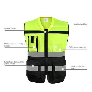 <span class=keywords><strong>Gilet</strong></span> de sécurité réfléchissant <span class=keywords><strong>orange</strong></span> fluorescent pour la circulation routière et l'entrepôt, personnalisable avec logo, vente en gros - Product Image 6