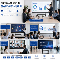 Pizarra Interactiva Inteligente con Pantalla Táctil LCD de 65, 75, 86 y 100 Pulgadas, Infrarroja, con IA, para Aulas, Color Azul Cielo, Precio Económico