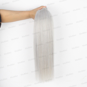 Tự Nhiên Màu Xám Bạc Tóc Bó Với <span class=keywords><strong>Closure</strong></span> Và Phía Trước, Xám Bạch Kim Trinh Nữ Thô Tóc Con Người Extensions Dệt Cho Bện - Product Image 3