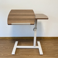 Table d'appoint relevable mobile pour canapé, bureau d'ordinateur réglable en hauteur, table de lit pour ordinateur portable, table de bureau surélevée, avec roulettes, en métal, simple