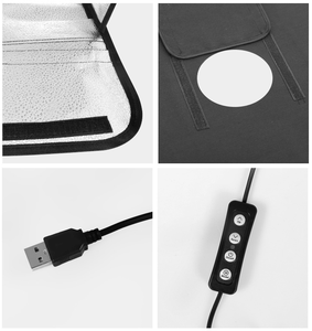 Boîte à lumière photo LED portable de 25 cm, tente de prise de vue pliable avec fonds en PVC, éclairage réglable, alimentée par USB pour la photographie de produits - Product Image 6