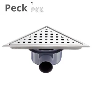 Custom Cross-border Triangle Anti-odor Insect-proof 304 Same-layer Side Sliding Floor Drain Stainless Steel Brushed Surface - Product Image 3