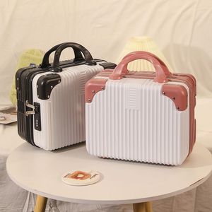 Retro Makeup Bag 601 Carry-On <b>Suitcase</b> 14-Inch Zipper Closure With Lock <b>Large</b> Capacity Travel Case For Mother Box Unisex - Product Image 2
