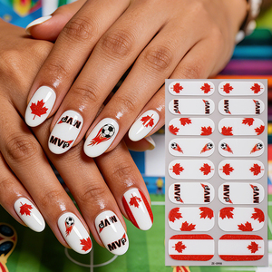 <span class=keywords><strong>En</strong></span> Stock, Adhesivos para <span class=keywords><strong>Uñas</strong></span> con Diseño de la Bandera Nacional de la Copa Mundial de Fútbol, sin Lámpara UV, Resistentes al Agua - Product Image 5