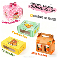 Boîte en papier personnalisée avec logo imprimé, écologique et recyclable, pour emballage de donuts et desserts, finition mate, pour présentation de pâtisseries, biscuits et gâteaux, faible MOQ