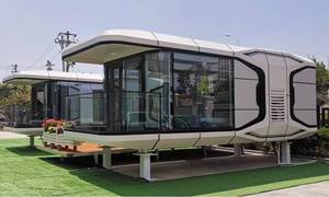 2025 nhà tiền chế điều khiển bằng giọng nói | cabin khung thép có thể mở rộng với kính thông minh-Vỏ văn phòng di động & biệt thự glamping - Product Image 2