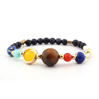 Pulsera de la Galaxia del Sistema Solar con Piedras Naturales de los Ocho Planetas, Pulsera de la Estrella Guardiana del Universo, ¡Gran Venta!