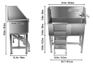 Estación de lavado de ducha para el cuidado de perros y gatos, bañera de acero inoxidable para mascotas, bañera con <span class=keywords><strong>escaleras</strong></span> para mascotas - Product Image 6