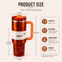 Nouveau Cadeau : Tasse Isotherme Originale 1:1 en Acier Inoxydable, Grande Bouteille Isotherme à Motif Floral de 40oz avec Paille et Poignée
