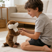 Peluche Otter Super Douce de Simulation, Poupée Personnalisée Rembourrée de Coton PP, Coussin Otter Anti-Stress Confortable