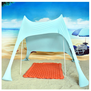UV50 Parasole Lycr un Tratto Del Sole Tenda Della Spiaggia Con Poli Sacchi di Sabbia di Ancoraggio - Product Image 6