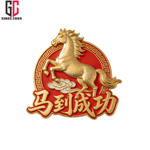 Aimant de réfrigérateur en alliage de zinc sur le thème de l'année du <span class=keywords><strong>Cheval</strong></span> 2026, fabriqué en Chine, émail métallique personnalisé, 12 ans d'expérience en usine - Product Image 2