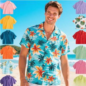 เสื้อชายหาดพิมพ์ลายคุณภาพสูง เสื้อฮาวายลายดอกไม้แฟชั่นสำหรับผู้ชาย - Product Image 3