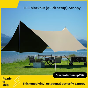 ผ้าอ๊อกซ์ฟอร์ดเคลือบสีเทาหนาพิเศษ สำหรับทุกฤดู ป้องกันรังสียูวี UPF 50+ ทนทาน กันน้ำ (5000 มม.) ร่มกันแดดพกพาสำหรับตั้งแคมป์ - Product Image 5