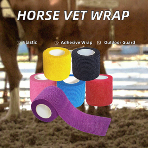 High Elastic Self Adhesive Cohesive Non-woven <b>Vet</b> <b>Wrap</b> Bandage <b>for</b> <b>Horse</b> Leg Wound Care Protection-Outdoor Use 10cm X 4.5m - Product Image 2