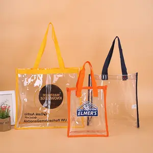 Manufacturer customized waterproof PVC plastic handbag transparent dust proof packaging bag plastic tote bag