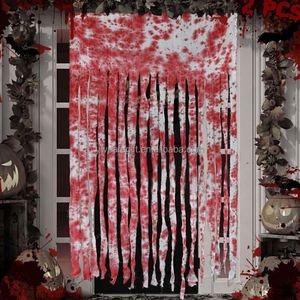 Door Curtain Doorway Bloody Haunted House <b>Decorations</b> Creepy Cloth for <b>Halloween</b> Theme Party - Product Image 3