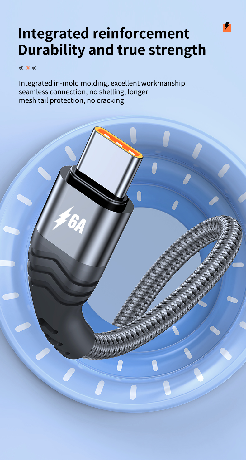 New design 6A 3 in 1 USB C cable for iPhone 12 Pro 11 XR charger cable 100W Micro USB Type C cable for Macbook Pro Samsung