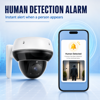 Dôme PTZ WiFi 5MP avec positions prédéfinies, suivi humanoïde IA, extérieur, ABS