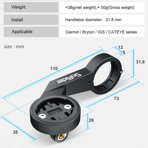 Support de vélo compatible <span class=keywords><strong>Garmin</strong></span> Wahoo pour IGPSPORT CooSpo XOSS, support de compteur de vélo, support de <span class=keywords><strong>capteur</strong></span> avant étendu - Product Image 3