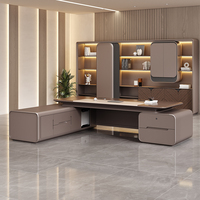 Bureau de Direction en Bois en L de Luxe Italien Haut de Gamme Unique pour Deux Partenaires