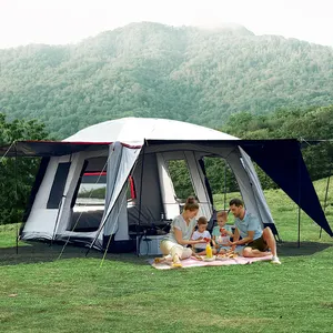 인기 2024 야외 텐트 캠핑 텐트 야외 용품 방수 4 시즌 8 10 명 접이식 텐트 하이킹 장비