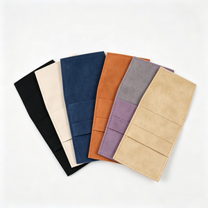 Modern Rectangular <b>Jewelry</b> Pouches With Magnetic Snap Closure Lined Interior For Storage And Gift Use In Navy Blue - Product Image 2