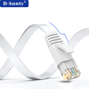 Câble Ethernet plat D-Sunty Cat 6, cuivre toronné 8 conducteurs, cordon de raccordement réseau RJ45, noir et blanc - Product Image 6