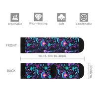 Champignon fantaisiste lueur dans le noir violet bleu fantaisie design décontracté longueur de l'équipage commandes en gros personnalisées fournisseur de fantaisie fiable