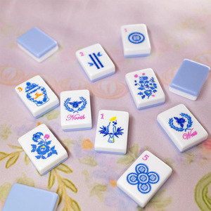 Juego de Mahjong Plegable Portátil de Lujo Estilo Americano, Diseño Moderno Azul, Melamina, Plástico Acrílico, Resistente al <span class=keywords><strong>Agua</strong></span>, Duradero, 4 - Product Image 1