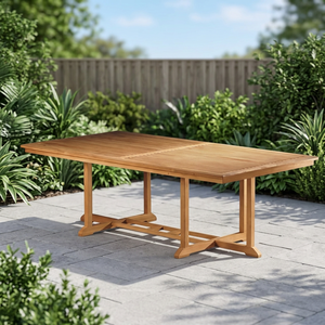Table à manger rectangulaire d'extérieur en teck massif moderne pour salon, durable - Product Image 3