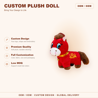 Peluche Zodiaque Cheval 2026, Rembourrage Coton PP, Super Douce, Design Adorable, Animal en Peluche, Anniversaire, Anti-Stress, Unisexe
