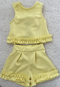 GSSO3639 Ensemble Enfant Fille Rose Uni Sans Manches Personnalisé pour Petites Filles Actives - Vente en Gros - Product Image 3