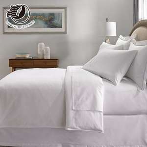 Комплект постельного белья из натурального хлопка, белое атласное белье большого размера, для отеля «Хилтон» - Product Image 4